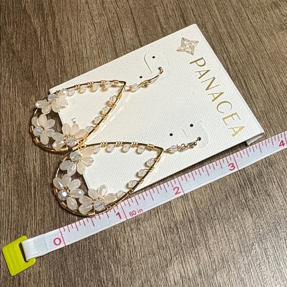 Panacea Gold and Cream Teardrop Earrings - Picture 5 of 5